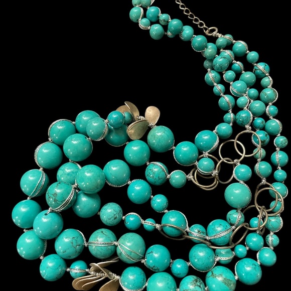 Coldwater Creek Faux Turquoise Multi-strand Necklace - Picture 5 of 5